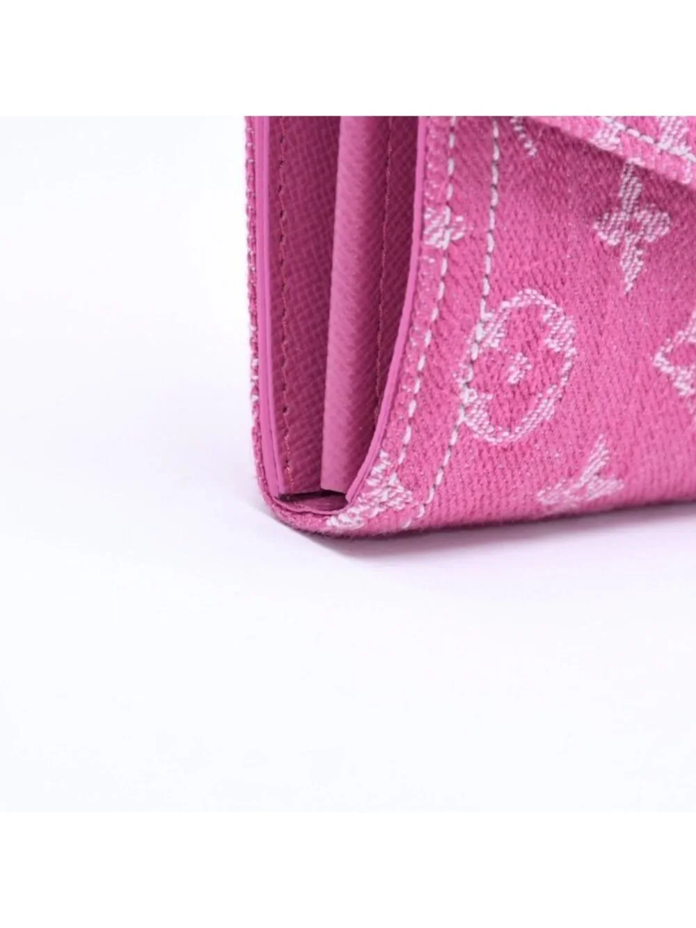 Louis Vuitton Monogram Jacquard Portefeuille Sarah Wallet Denim Fuchsia